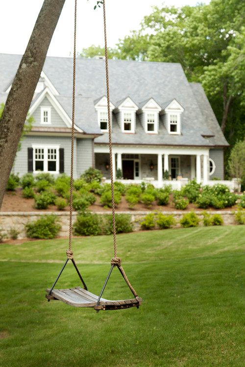 Traditional Home with Tree Swing