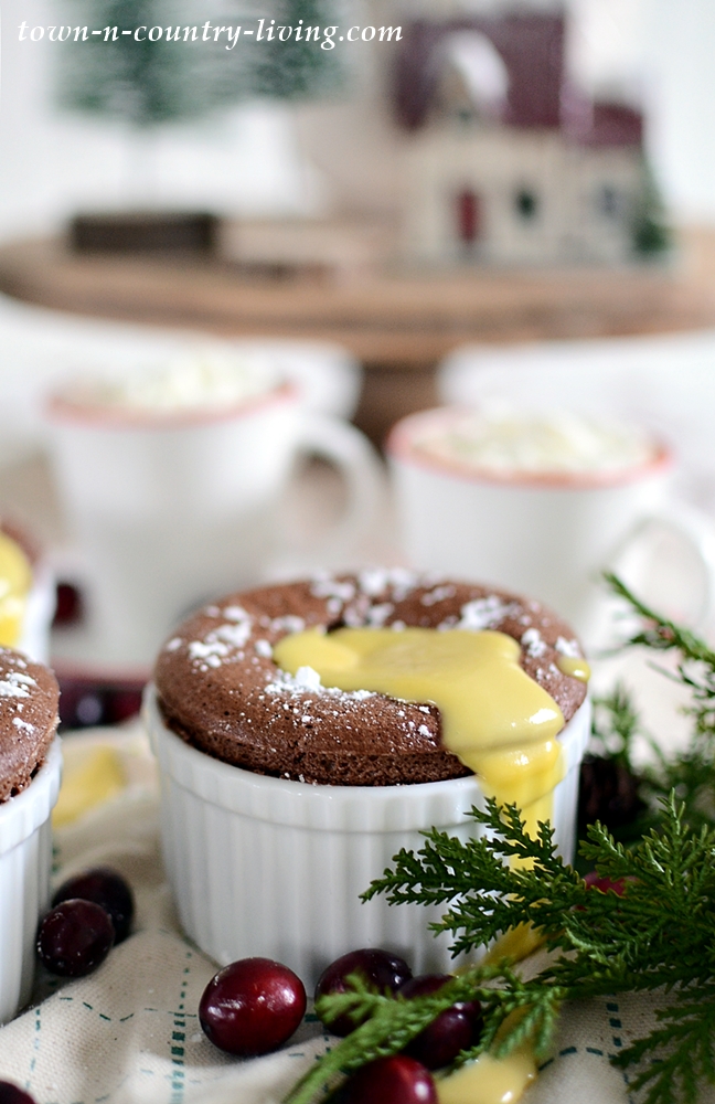 Individual Chocolate Souffle with Creme Anglaise