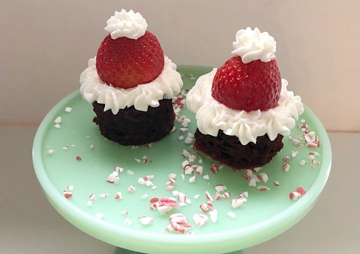Santa Hat Brownie Bites by My Home and Travels