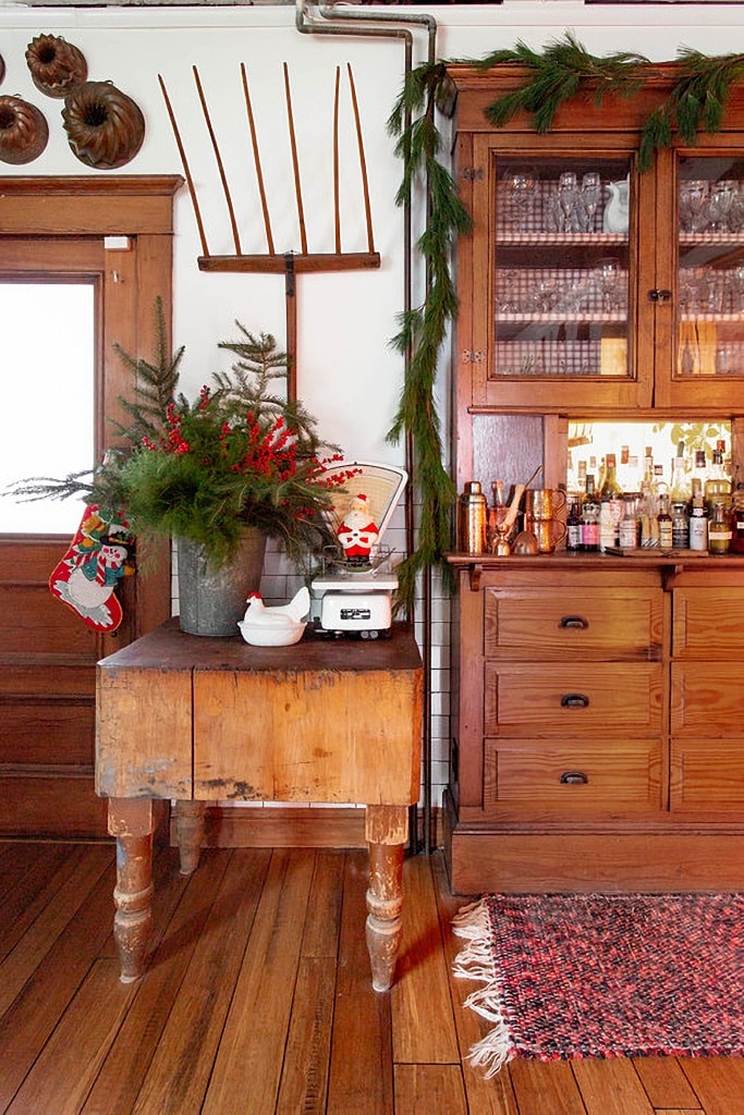 antique buffet in New York Farmhouse