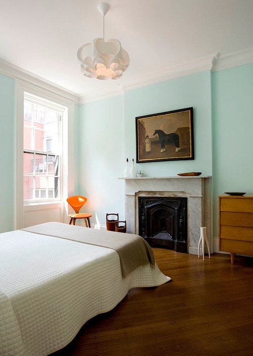 Modern Country Bedroom in New York Row House