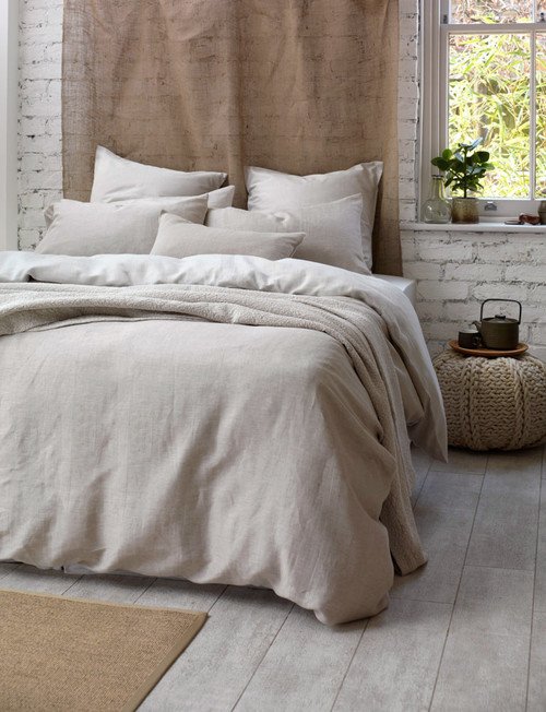 Neutral Bedroom with Natural Linen Bedding