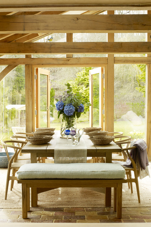 Traditional Dining Room with Garden View