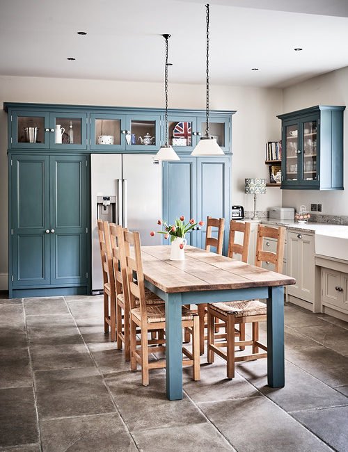 Country Blue Farmhouse Kitchen