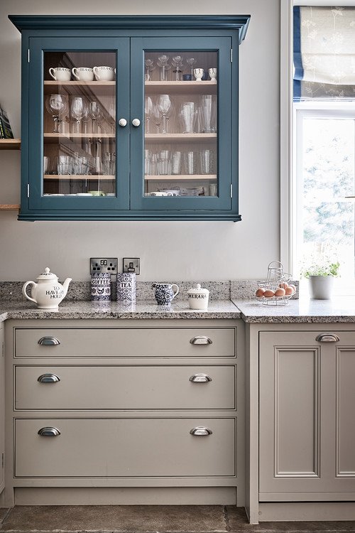Blue and Gray Country Kitchen