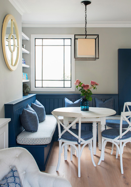 Country Blue Banquette Breakfast Nook