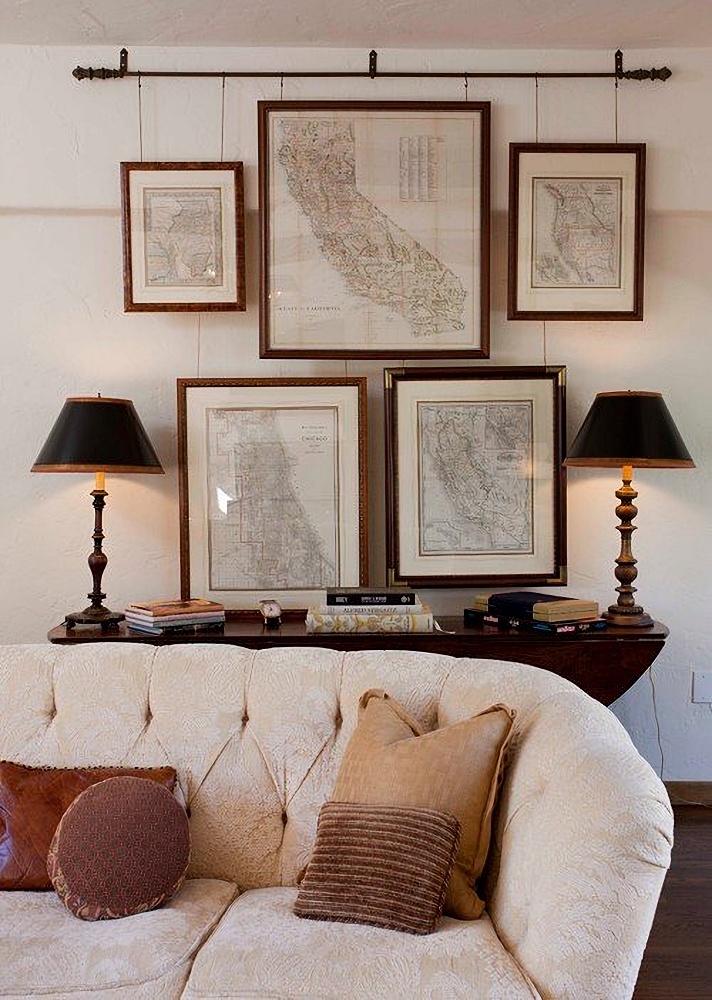 Framed Maps Gallery Wall