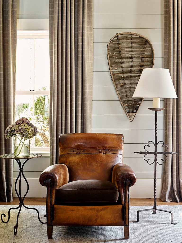 leather chair in living room