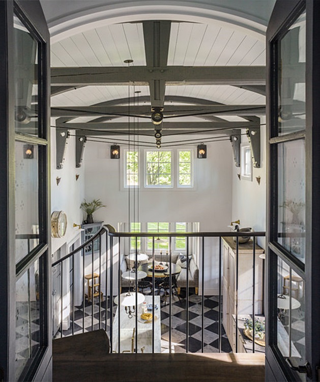 Historic Stone Farmhouse Kitchen with Winding Staircase