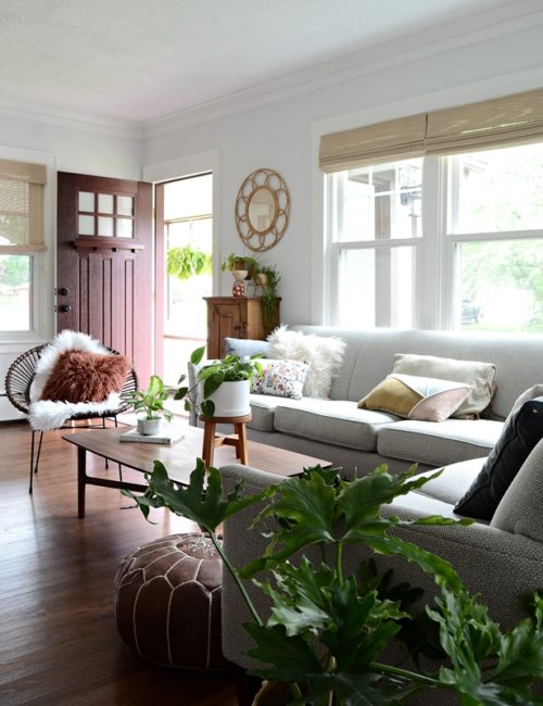 Plant-Filled Boho Chic Living Room