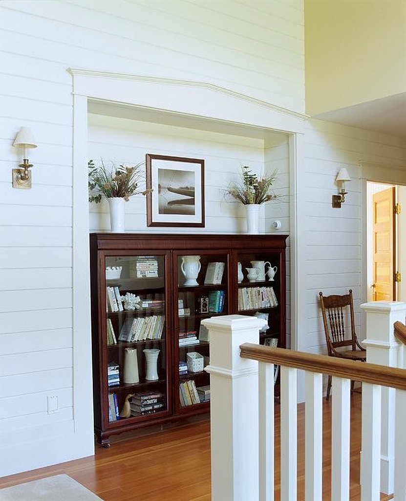 stairway landing with antique chest