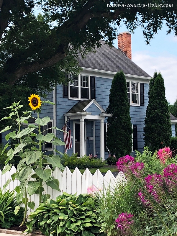Blue Colonial Home in Wisconsin's Door County