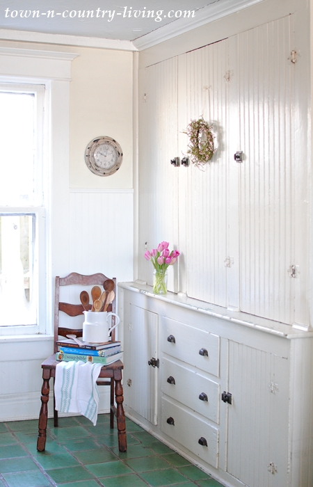 Built-in Country Kitchen Cupboard in Historic Home