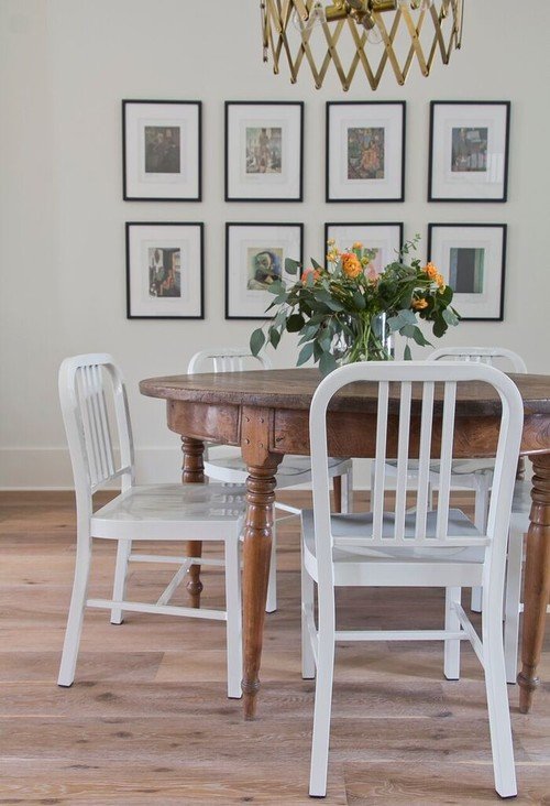 Charming Breakfast Nook with Round Wood Table