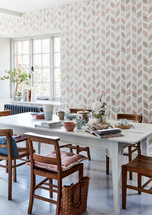 Wallpaper inspiration in Scandinavian style dining room