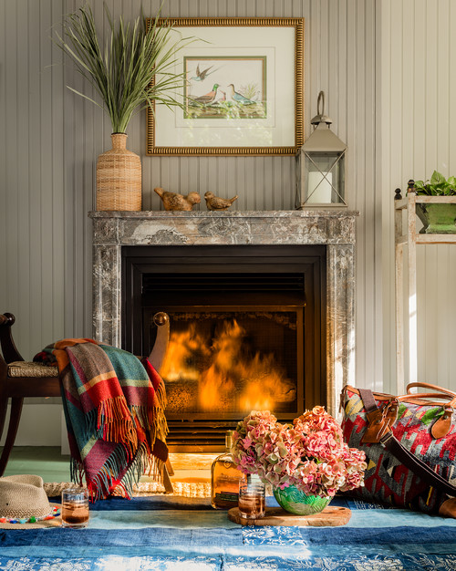Cozy Fireplace Located in She Shed