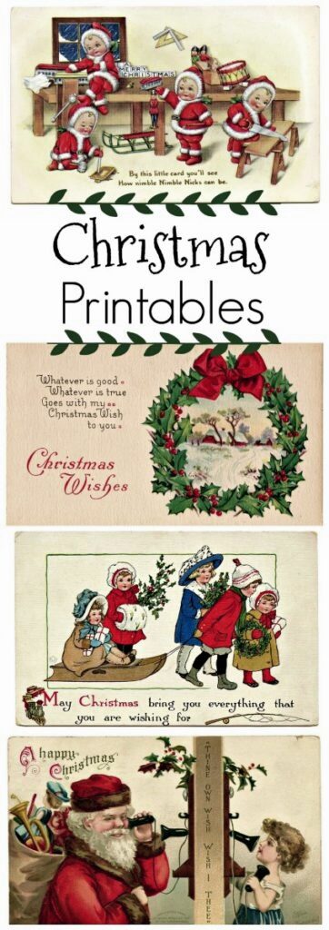 Set of 4 Vintage Christmas Printables