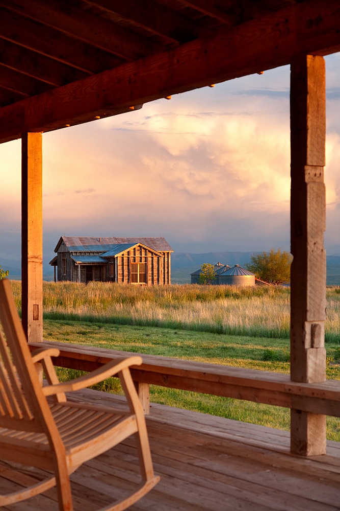 Montana cabin porch