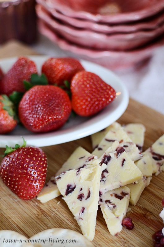 Strawberries and Wensleydale Cheese with Cranberries