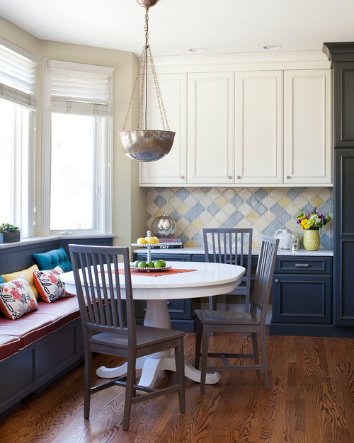Classic Blue Breakfast Nook with Banquette