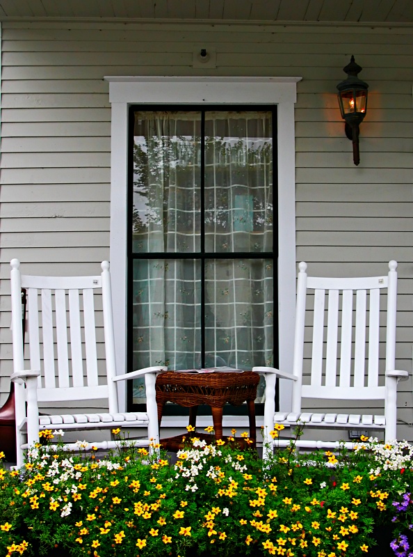 Pair of Rocking Chairs on Front Porch