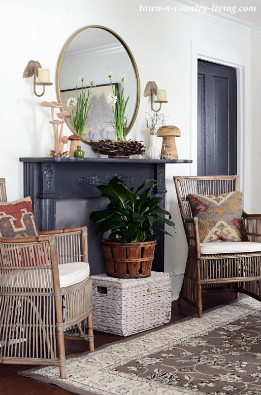 Nature Inspired Spring Mantel + 10 Spring Ideas