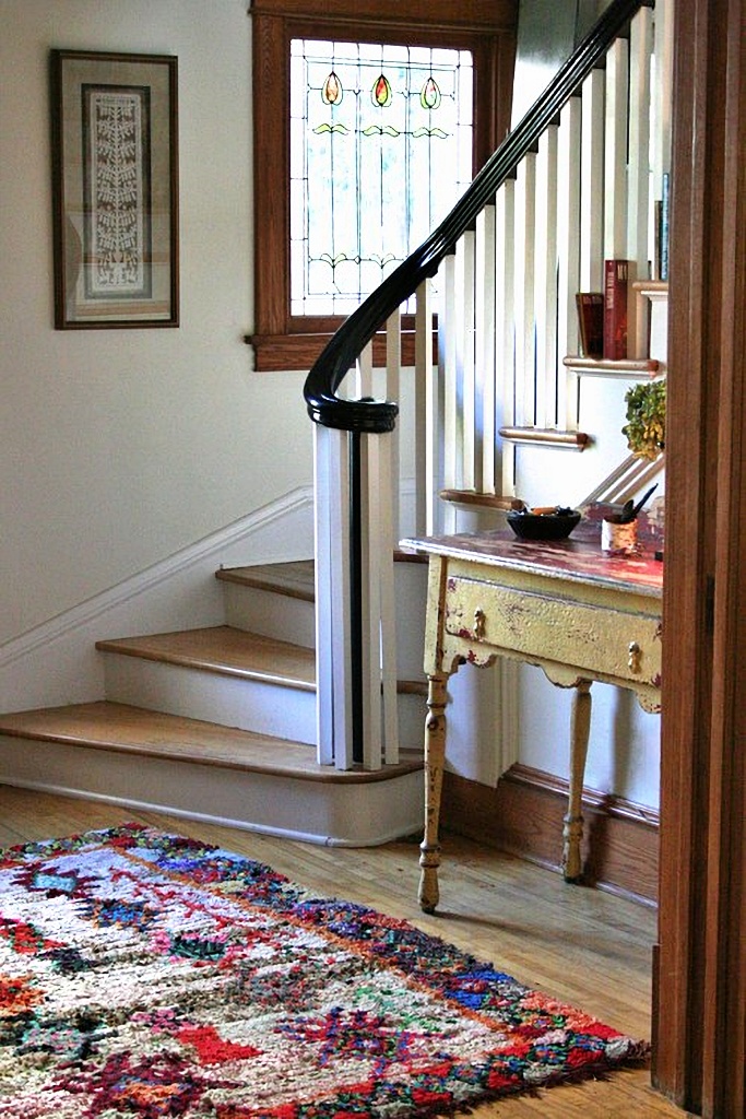 curved banister in historic home