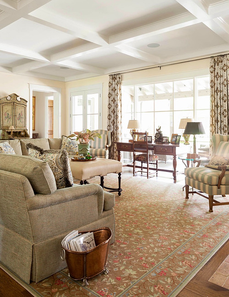 neutral living room in traditional home