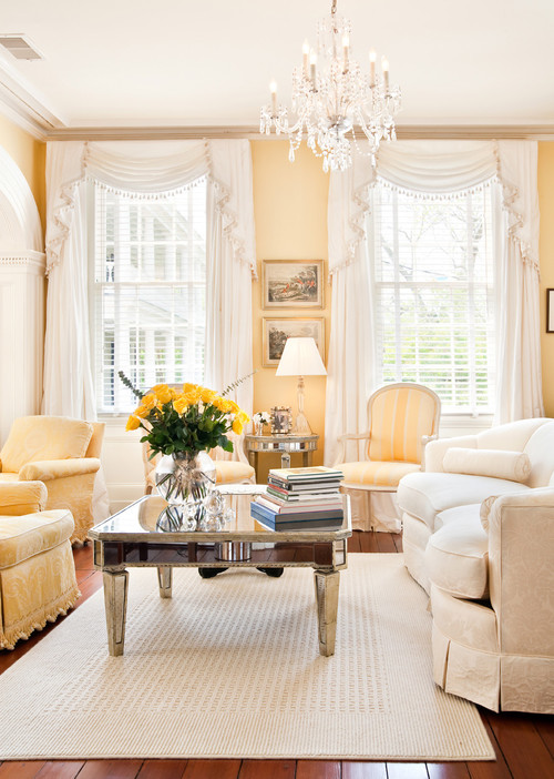 Pale Yellow Victorian Style Living Room