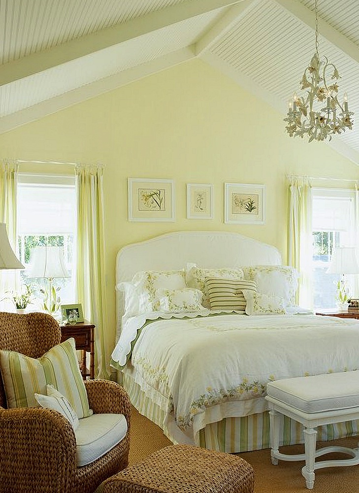 pale yellow feminine bedroom