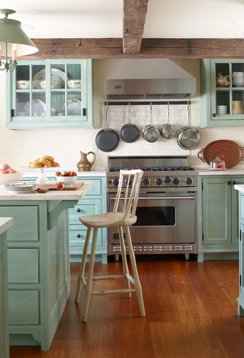 Painted Cabinets in a Rustic Farmhouse Kitchen