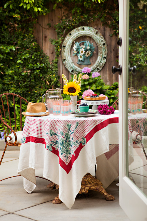 Vintage Style Patio with Colorful Vintage Treasures