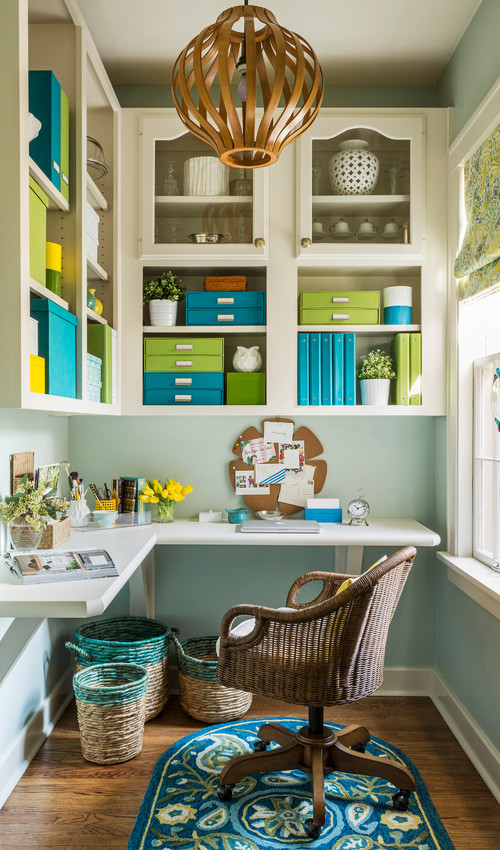 Blue and Green Home Office