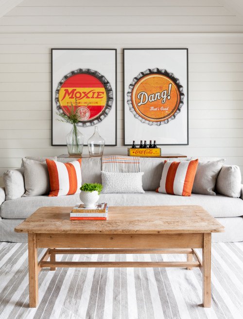 Cute Pool House with Graphic Art Bottle Cap Signs