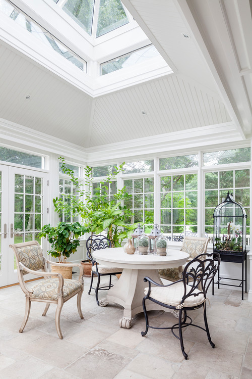 Windowed Dining Room with Elaborate Skylight