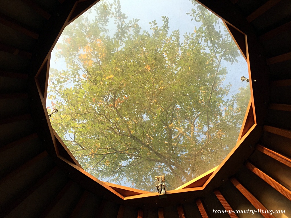 Round Skylight Opening in a Yurt