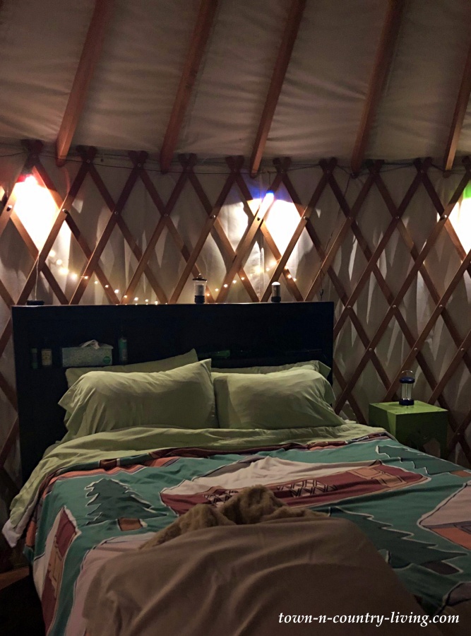 Inside of a Vacation Yurt in Wisconsin