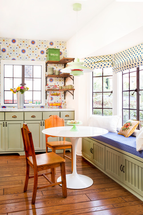 Fun and Colorful Back Splash in Country Kitchen