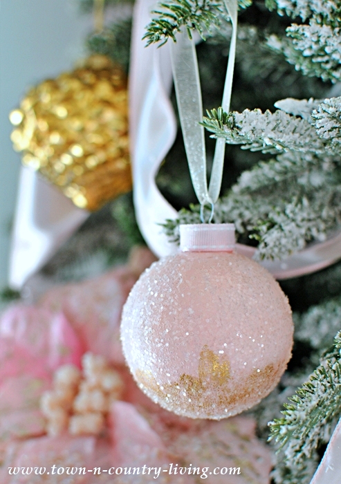 DIY Pink Champagne Ornaments for the Christmas Tree