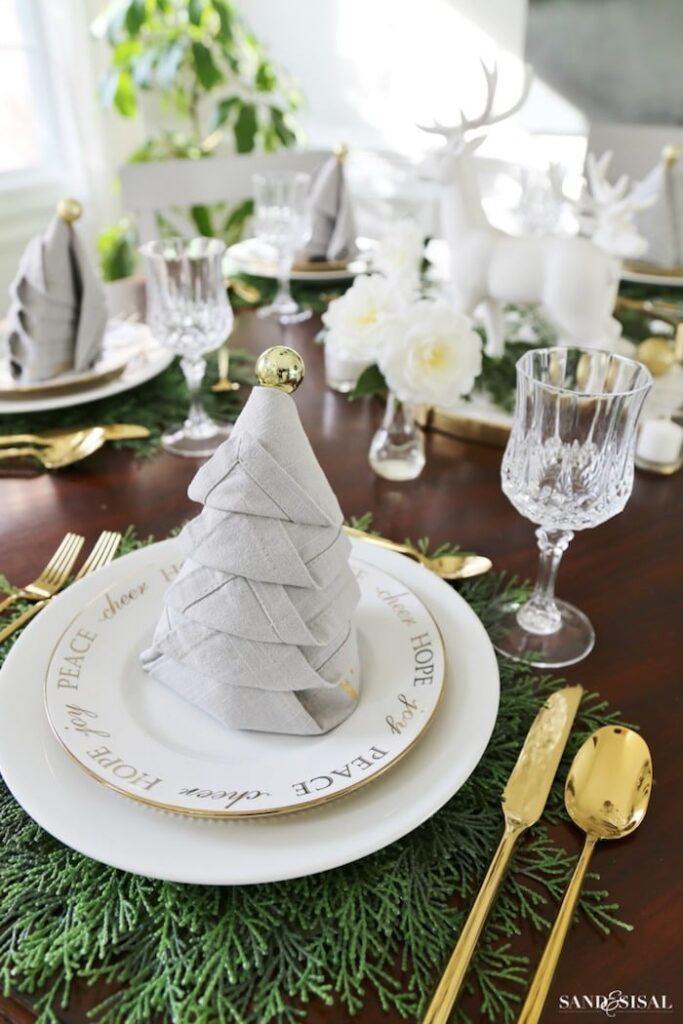 Christmas Tree Napkin by Sand and Sisal