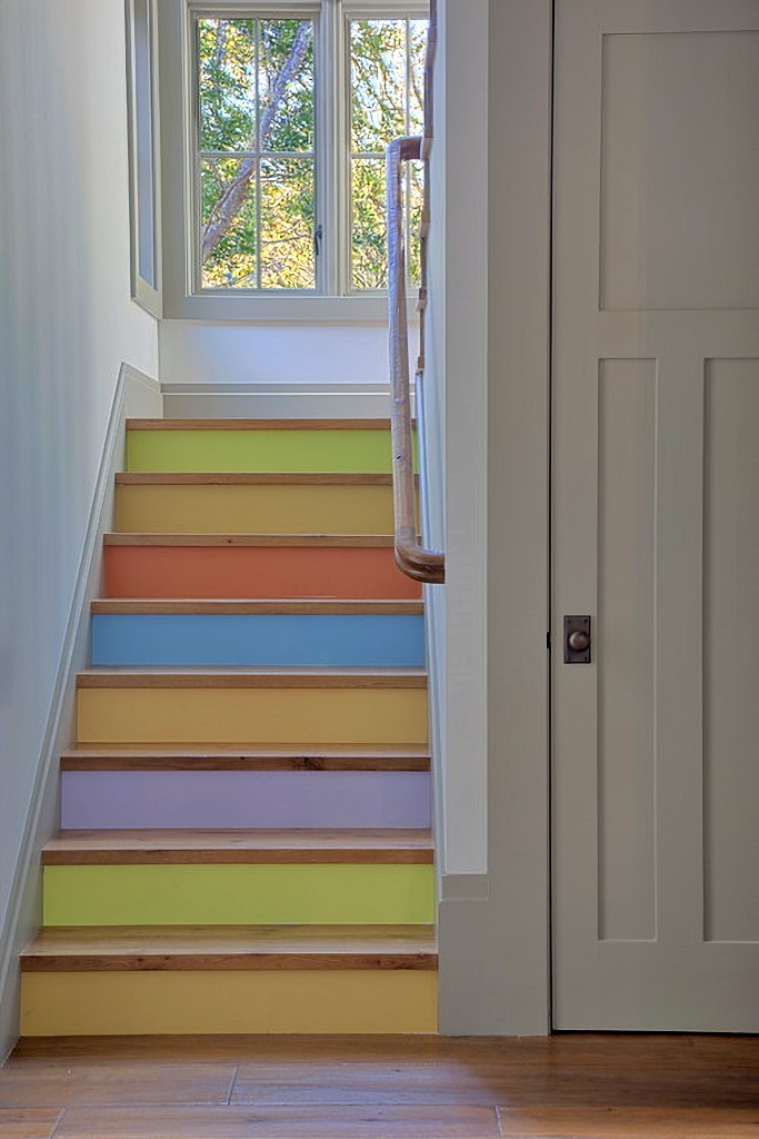 colorful eclectic staircase