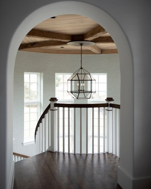 Circular Wood Ceiling in Stairway