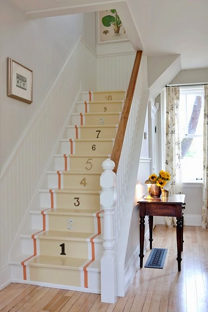 painted numbers on staircase risers