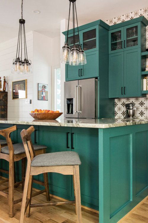 Teal Colored Kitchen Cabinets Create, Teal Kitchen Island