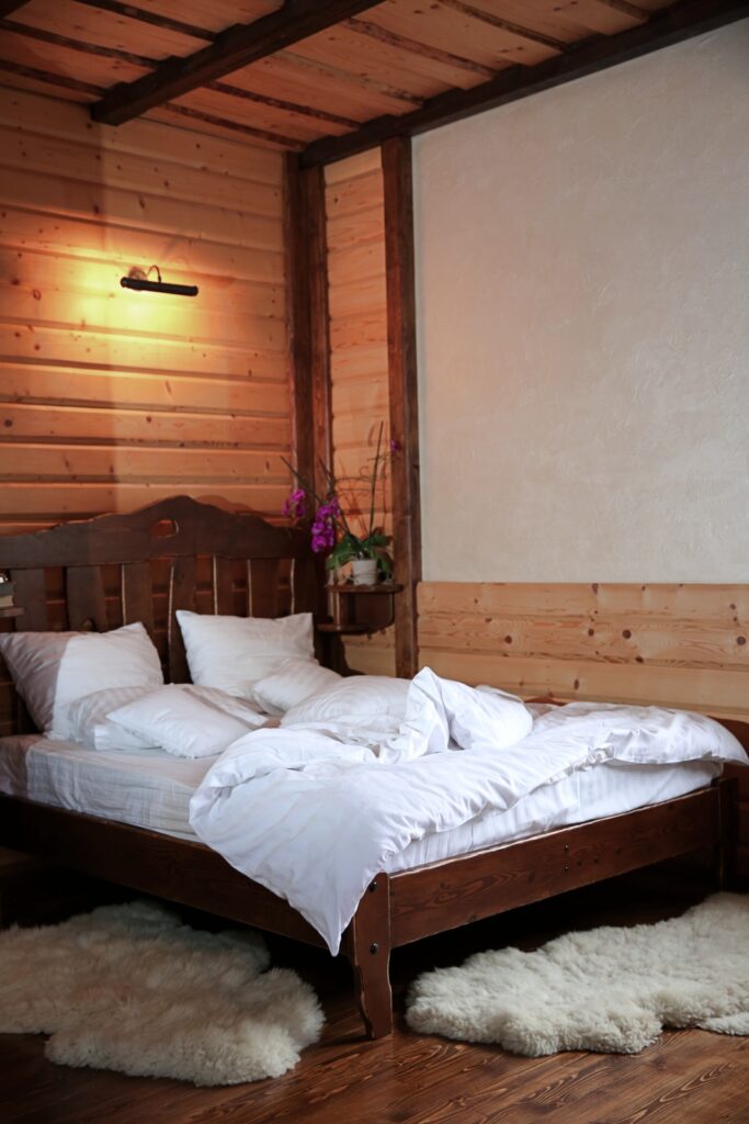 Nordic Style Bedroom in Mountain Cabin