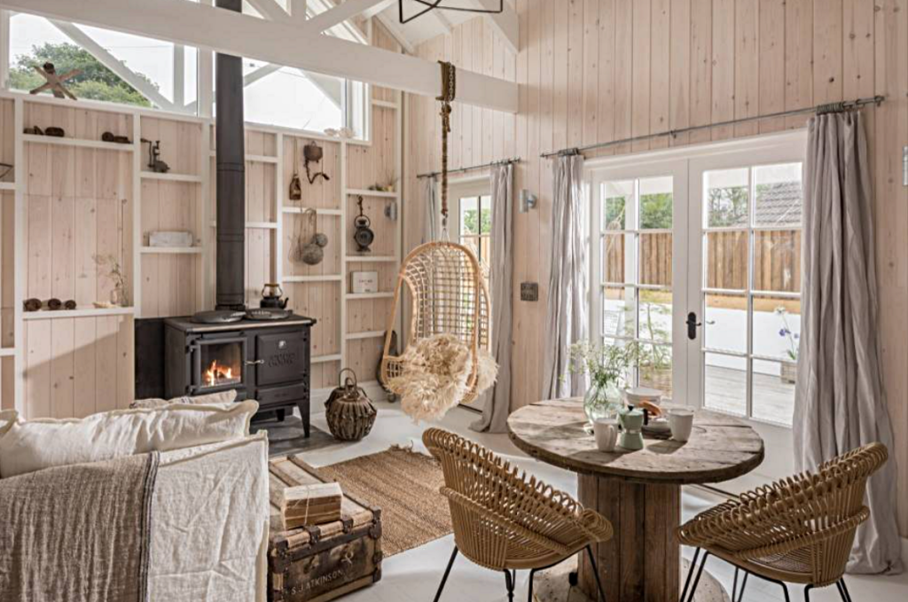 UK Beach Rental - Living Room in Neutral Color Palette