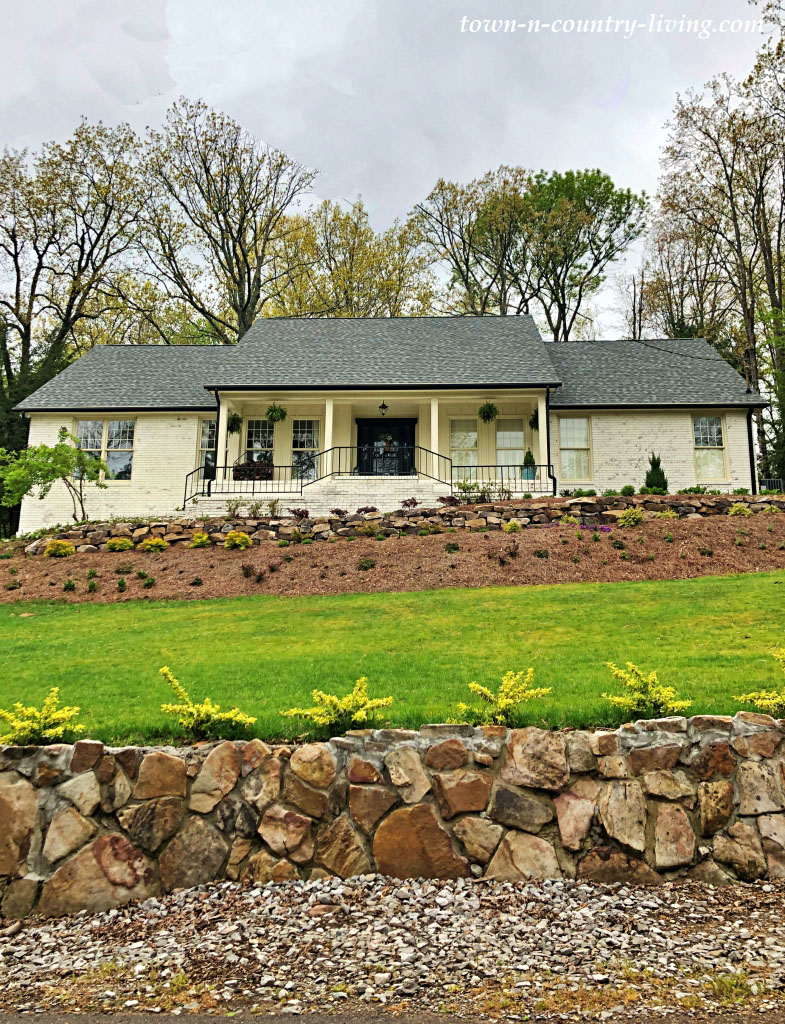 Stone Wall in Front of Southern Home