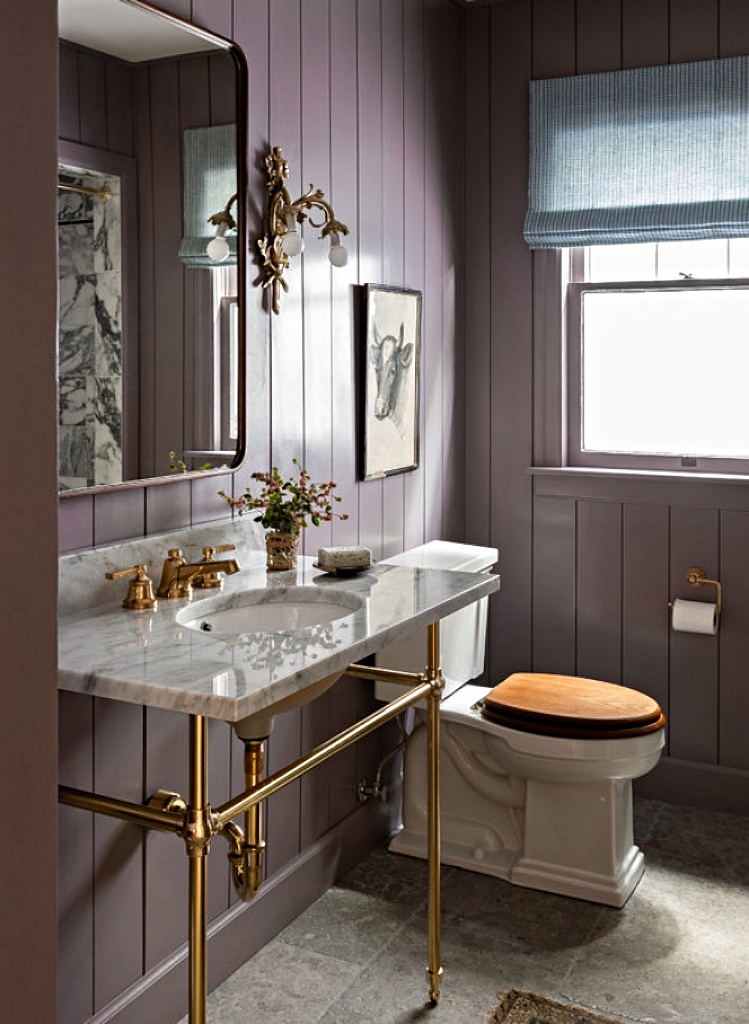 lavender gray bathroom - historic traditional decor