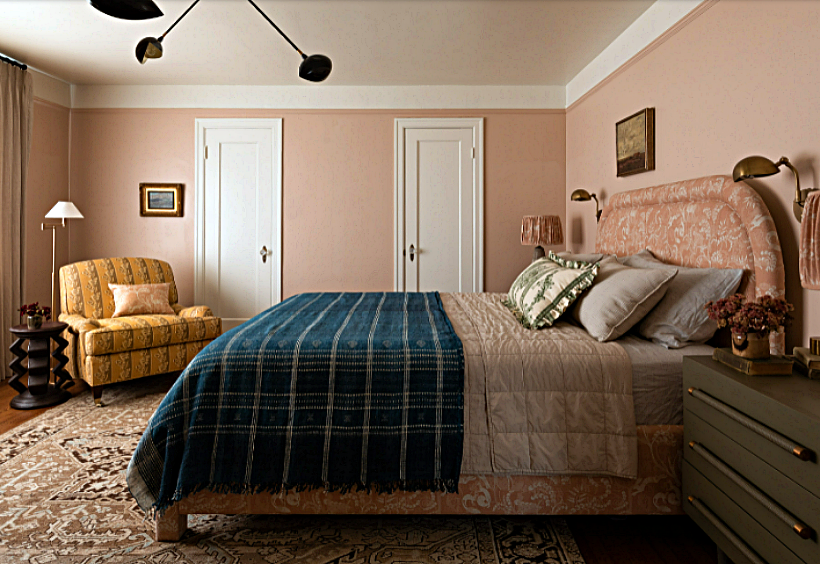 rose hued bedroom