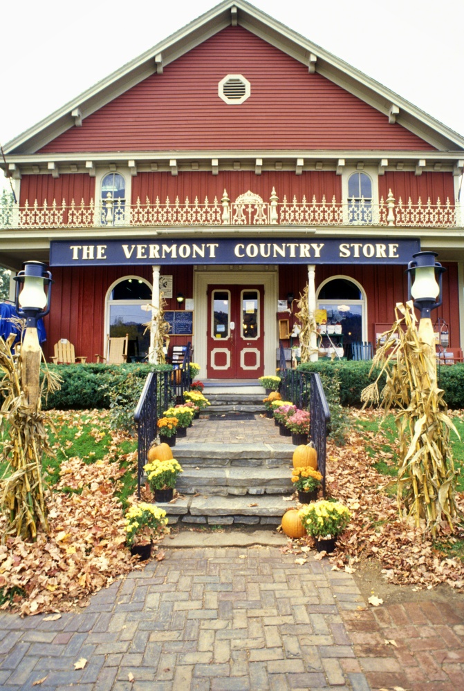 Front porch of Vermont Country Store in Rockingham, VT